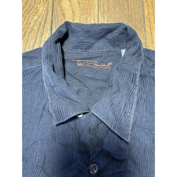 VTG Tori Richard Embroidered Lionfish Silk Button Up Honolulu Fishing Men's L - Picture 5 of 6